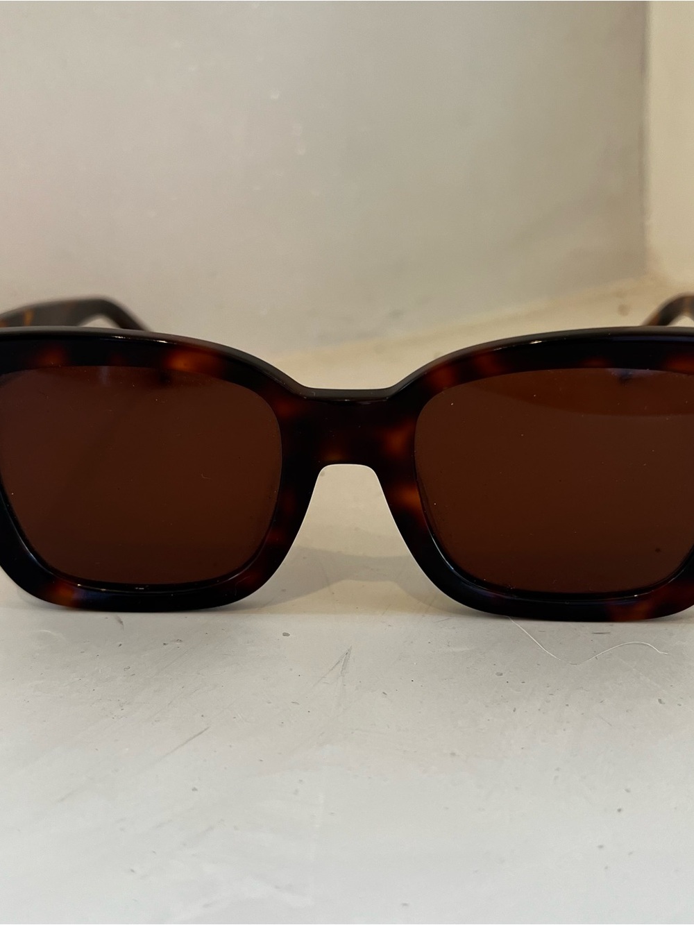 Tortoiseshell Square Sunglasses - Brown Lenses